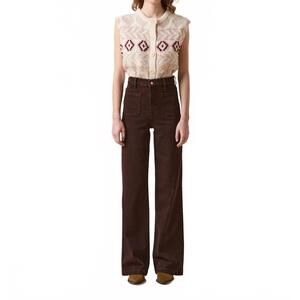 NEW LE JEAN virginia high-rise wide leg jeans in cocoa
